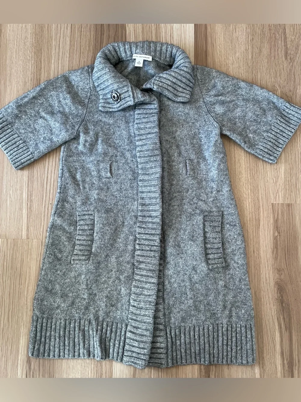 Banana Republic Women S Gray Cardigan Wool Cashmere Minimalist Quiet Luxury Y2K